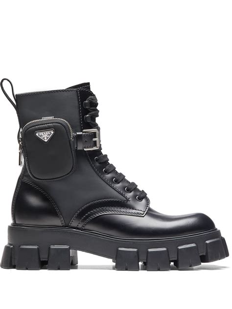 prada botas mujer|Prada ankle pouch combat boots.